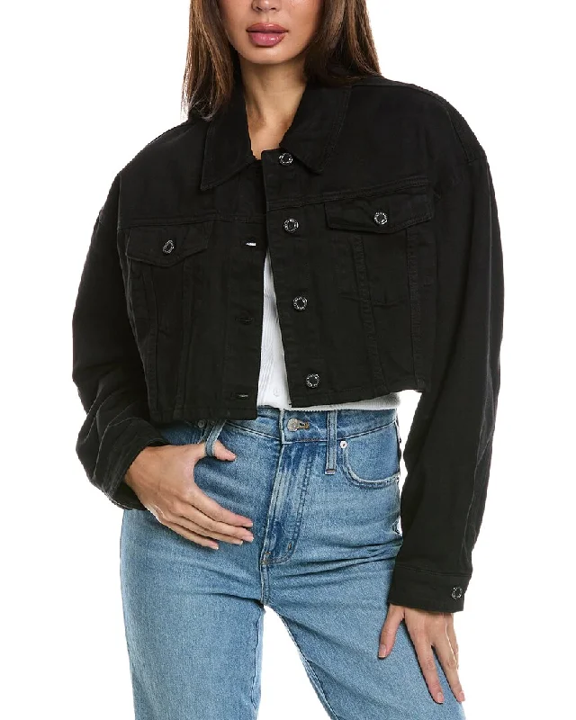 WeWoreWhat Cropped Denim Jacket Women's Trendy Casual Clothes