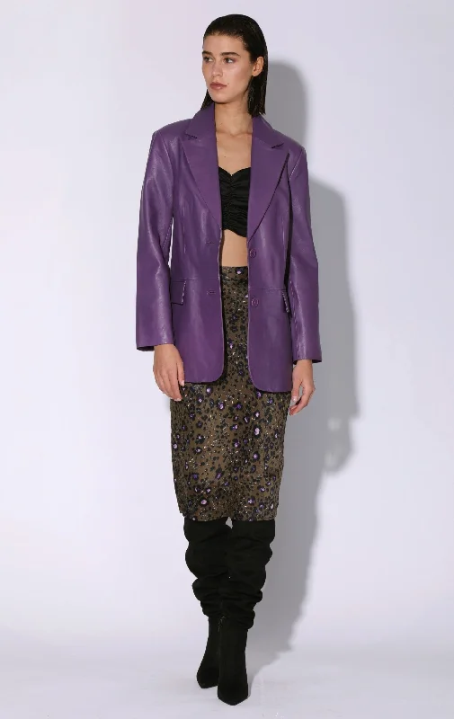 Kira Blazer, Amethyst - Leather Women's Evening Clothing