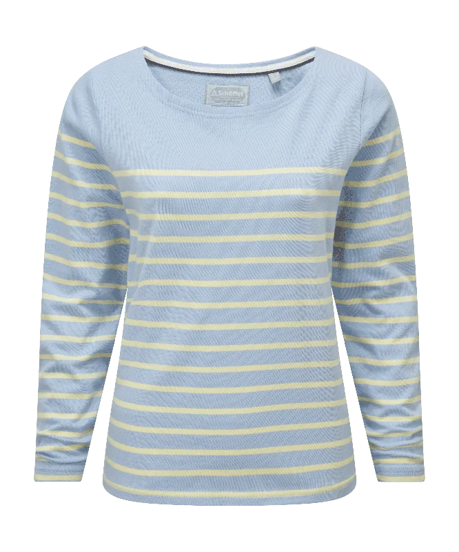 Beauport Top - Pale Blue/Lemon Stripe Charming Women's Holiday Apparel