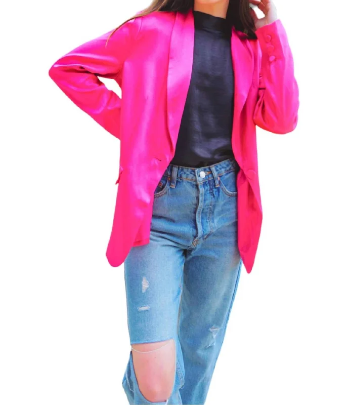 Electric Blazer In Fucshia Trendy Women's Fashion