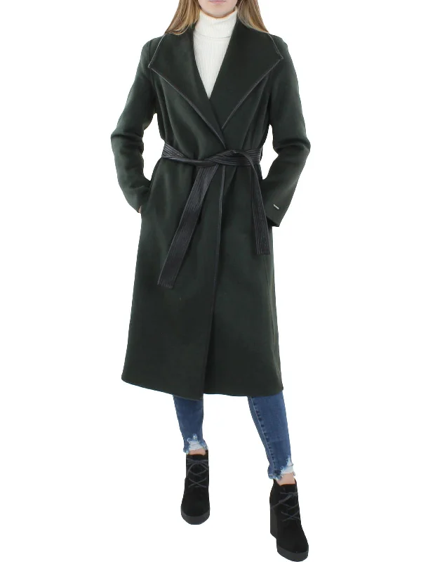 Juliette Womens Wool Blend Warm Wrap Coat Women's Chic Apparel