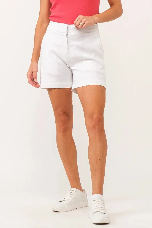 Tonya Super High Rise Short In White Classic Clothes For Women