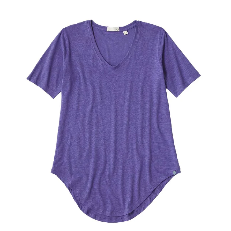 Tasc Womens Longline Boyfriend T-Shirt - Vibrant Purple Slub Affordable Luxury Women's Apparel