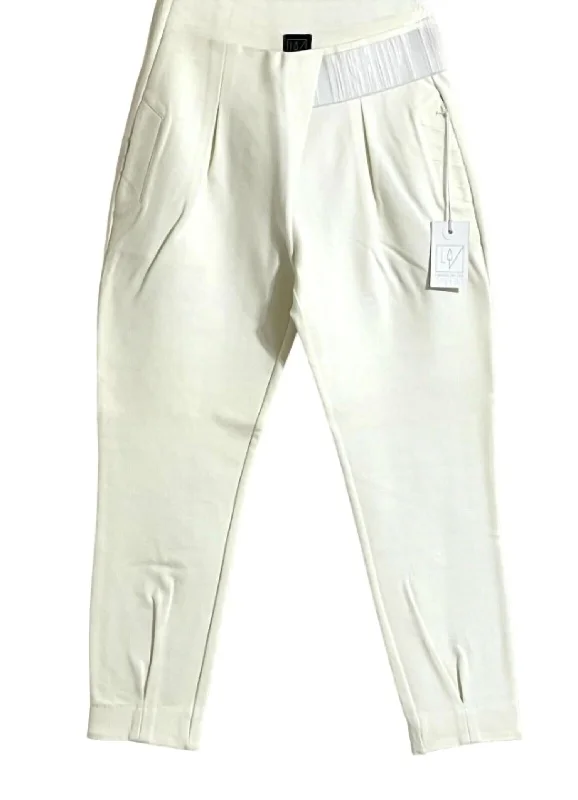 Women's Ali Pleated Front Jogger Pants In Ivory Vintage-Inspired Women's Clothes