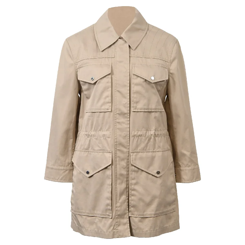 Hermès Buttoned Windbreaker Jacket in Beige Cotton Women's Work Apparel