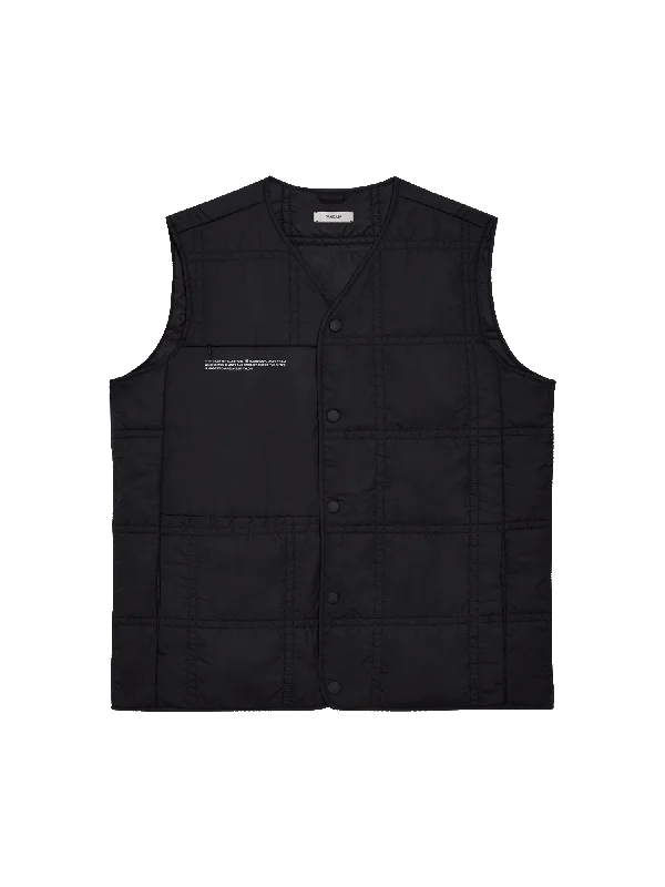 Womens Flower-Warmth Quilted Gilet—black Holiday Gift Guide Sale