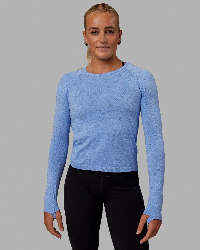 AeroFLX+ Seamless Long Sleeve Tee - Cornflower Blue Marl High-Fashion Women's Clothing