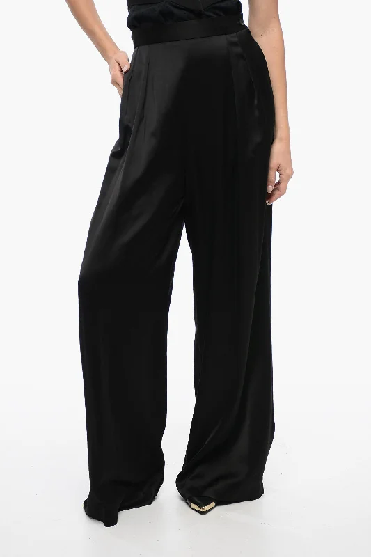 Fabiana Filippi Satin Palazzo Pants With Double-Pleats Clothing Sales