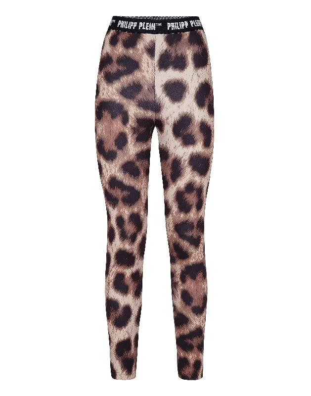 Biker Trousers Leopard High-Fashion Women's Clothing