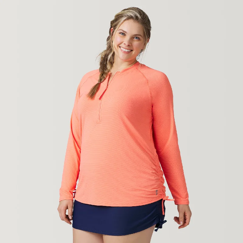 Women's Plus Size SunFree Quarter Zip UPF Sunshirt Woman Clothing