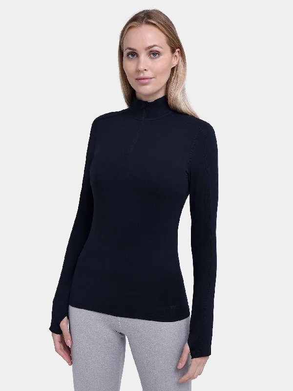 Fusion Half Zip Running Top For Women With Thumbholes & Back Zip Pocket Women's Versatile Apparel