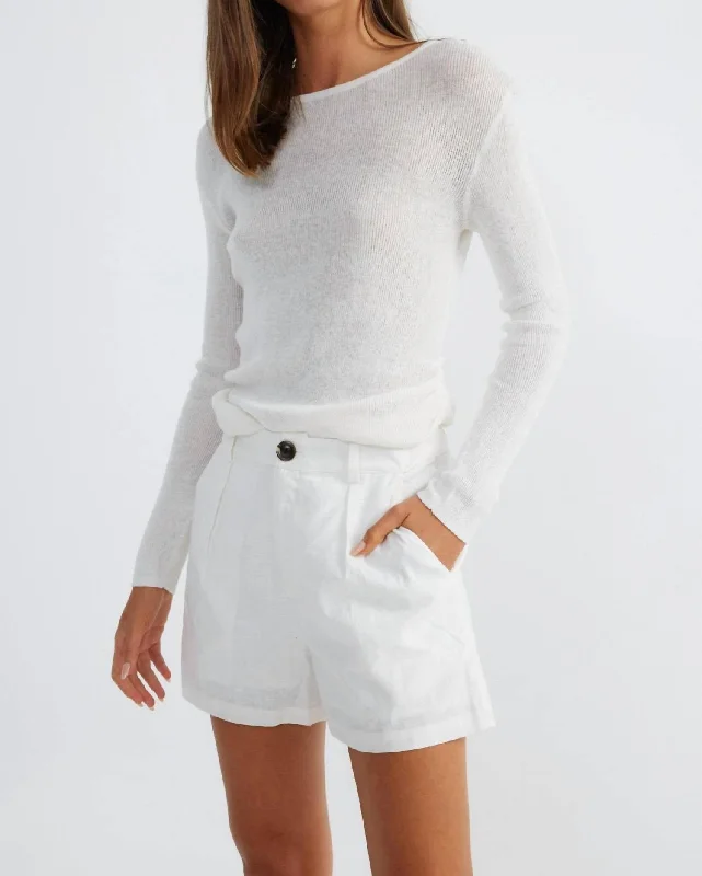 Hale Linen Shorts In White Women's Clothes for All-Day Comfort and Style