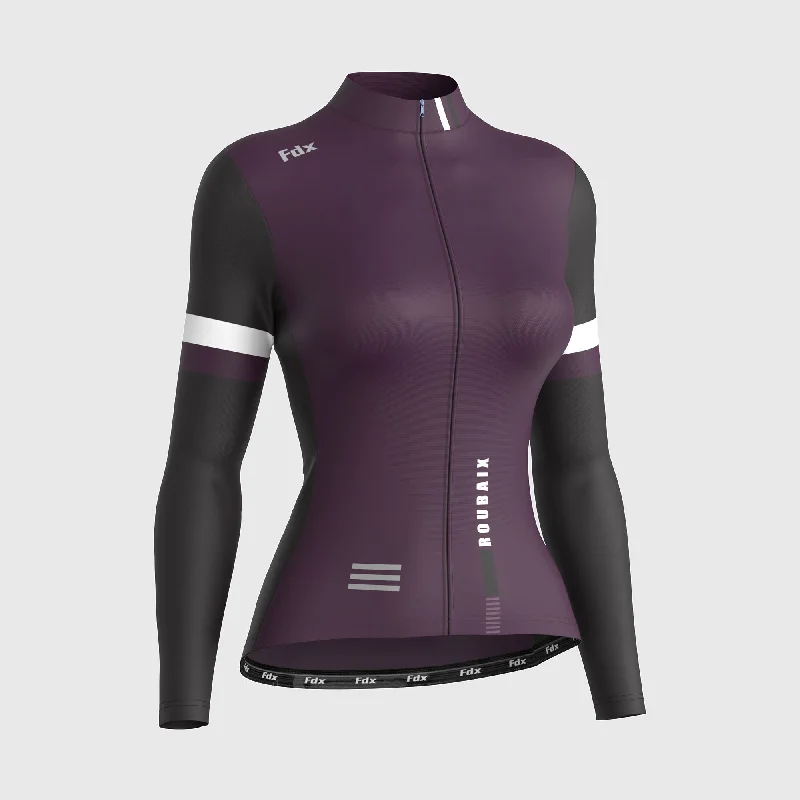 Fdx Limited Edition Women's & Girl's Purple Thermal Roubaix Long Sleeve Cycling Jersey Timeless Women's Clothes