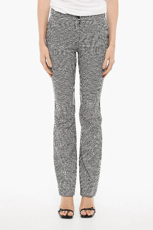 EDRA Pied-de-Poule Motif Bootcut Pants Women's Comfortable Lounge Outfit