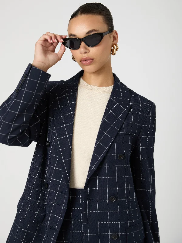 Window Pane Check Jacket Chic Clothing For Women