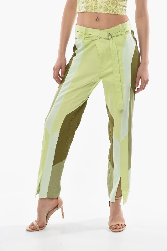 Kiko Kostadinov Split Ankle DAINTREE Straight Leg Pants with Belt Modern Women's Fashion with Vintage Touches