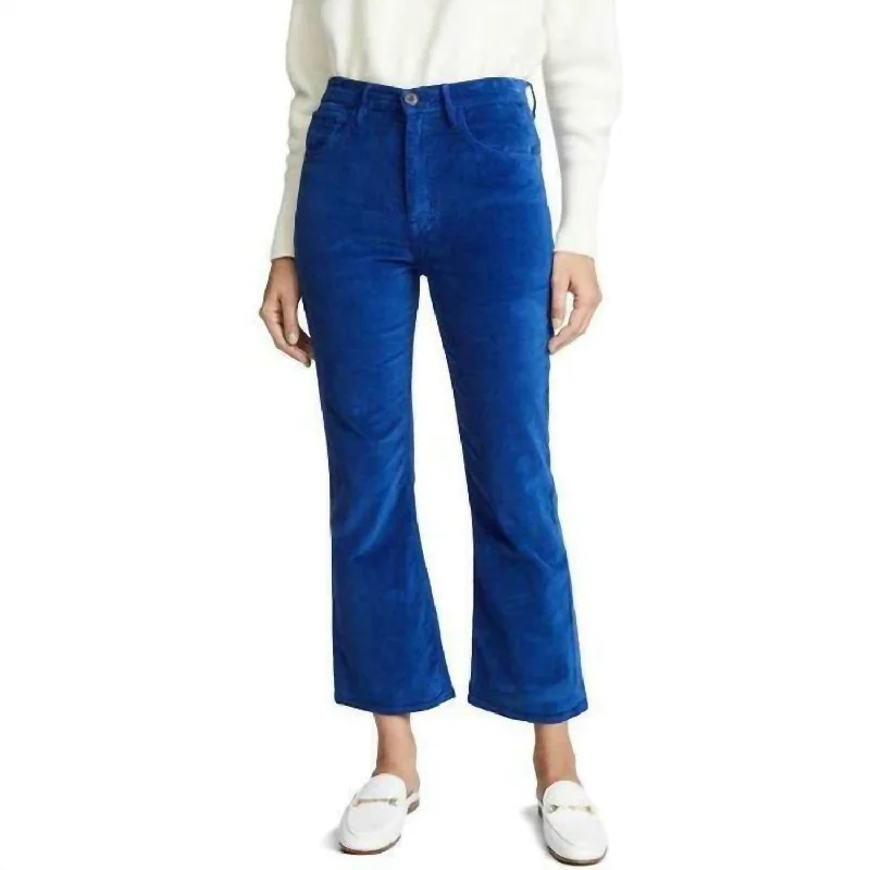 W5 Empire Crop Flare Pants In Blue Women's Clothing For Outdoor Activities