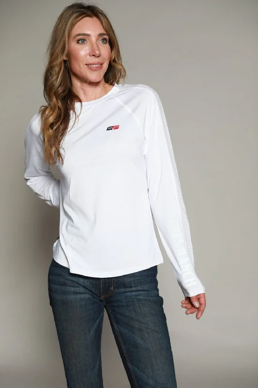 Kimes Ranch Womens KR1 Top White Polyester L/S Shirt Women's Comfortable Lounge Outfit