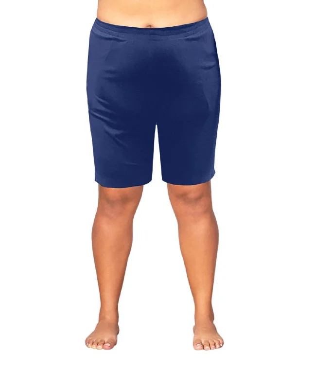 Cotton Jersey Shorts - Plus In Navy Sustainable Women's Clothes