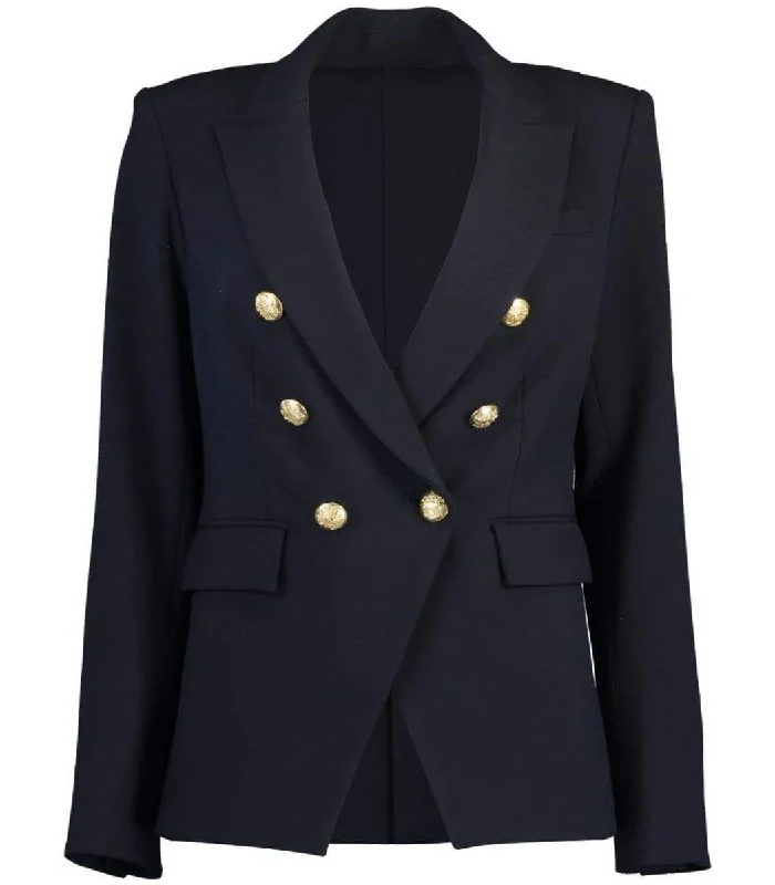 Veronica Beard Women's Navy Blue Dickey Classic Double Breasted Jacket Blazer Boutique Dress Online