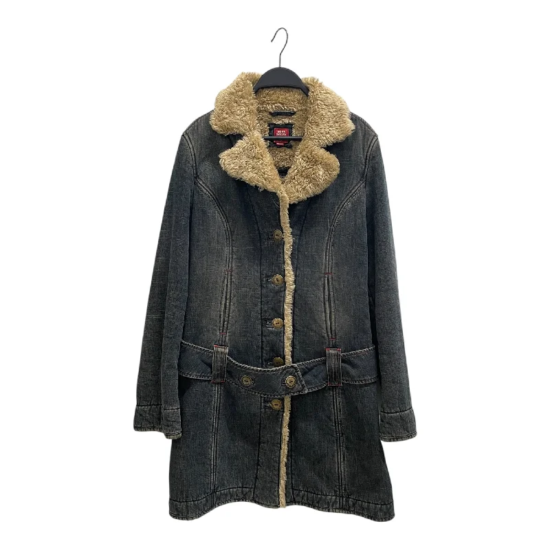 MISS SIXTY/Coat/M/Cotton/IDG/Short Length/Denim w/ Faux fur inside Women's Comfortable Clothes For Weekends