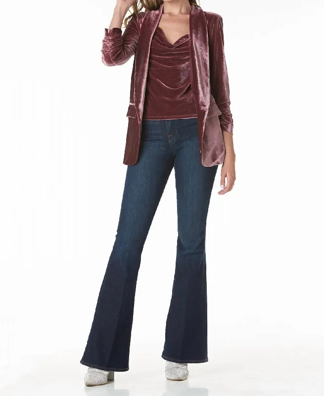 Kia Velvet Blazer In Windsor Wine Women's Activewear Outfit