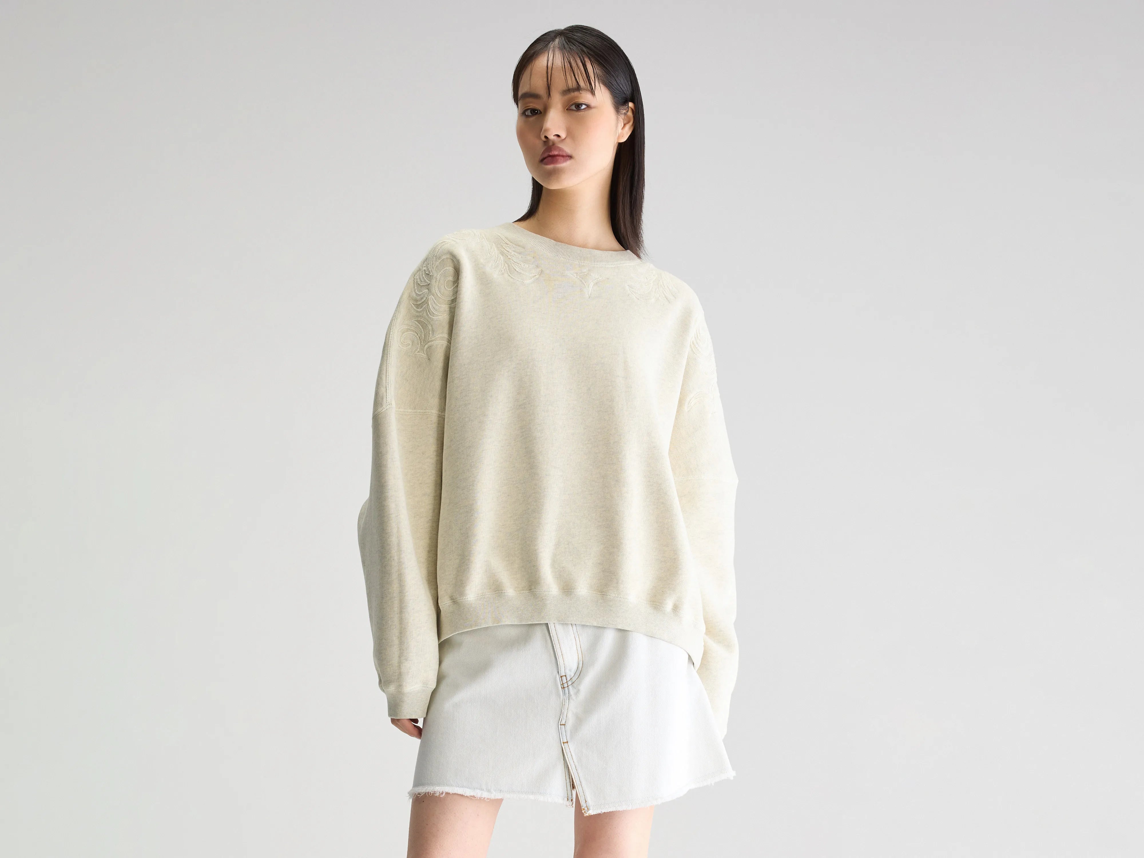 Flipo crewneck sweatshirt (251 / W / CHALK) Women's Relaxed Clothes