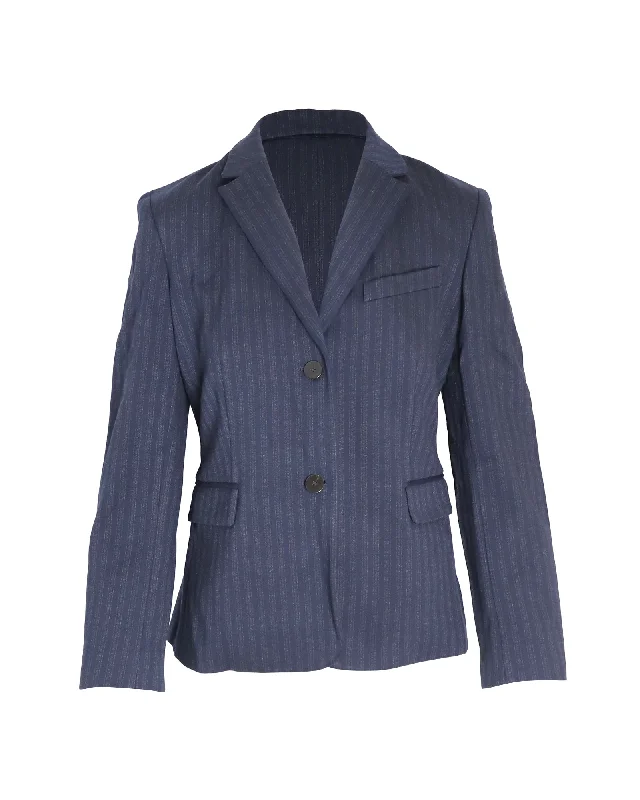 Theory Stripe Blazer in Navy Blue Viscose Women's Sporty Clothes