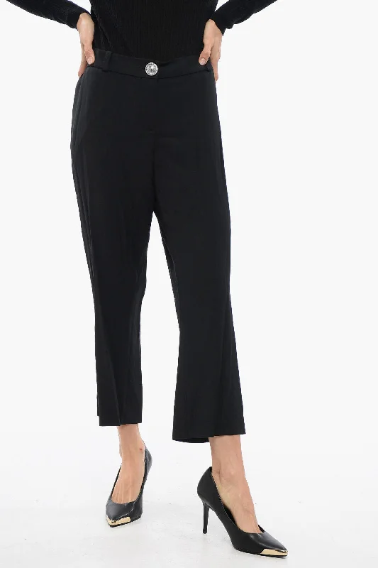 Balmain Low-Rise Pants With Jewel Button Summer Sale