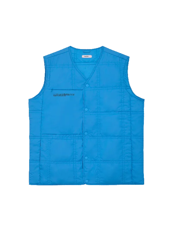 Womens Flower-Warmth Quilted Gilet—cerulean blue Best Online Boutiques For Women