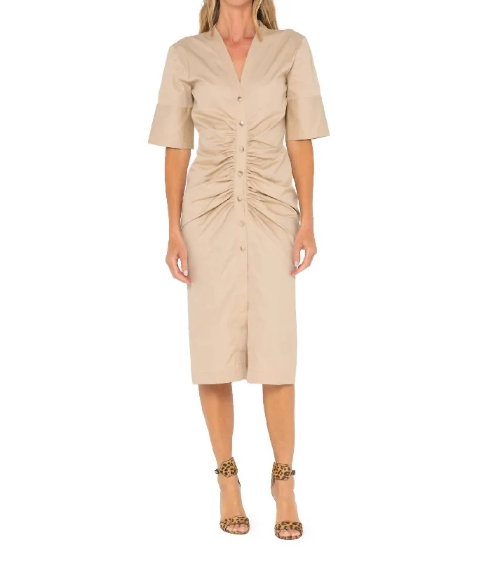 Ameli Dress In Light Beige Women's Clothing