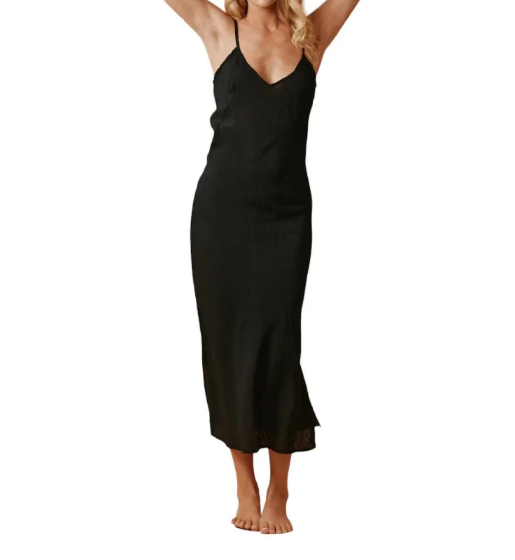 Carmel Slip Dress In Black Modern Women's Wardrobe Essentials