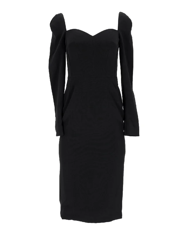 Dolce & Gabbana Sweetheart Neckline Dress in Black Silk Formal Attire For Women