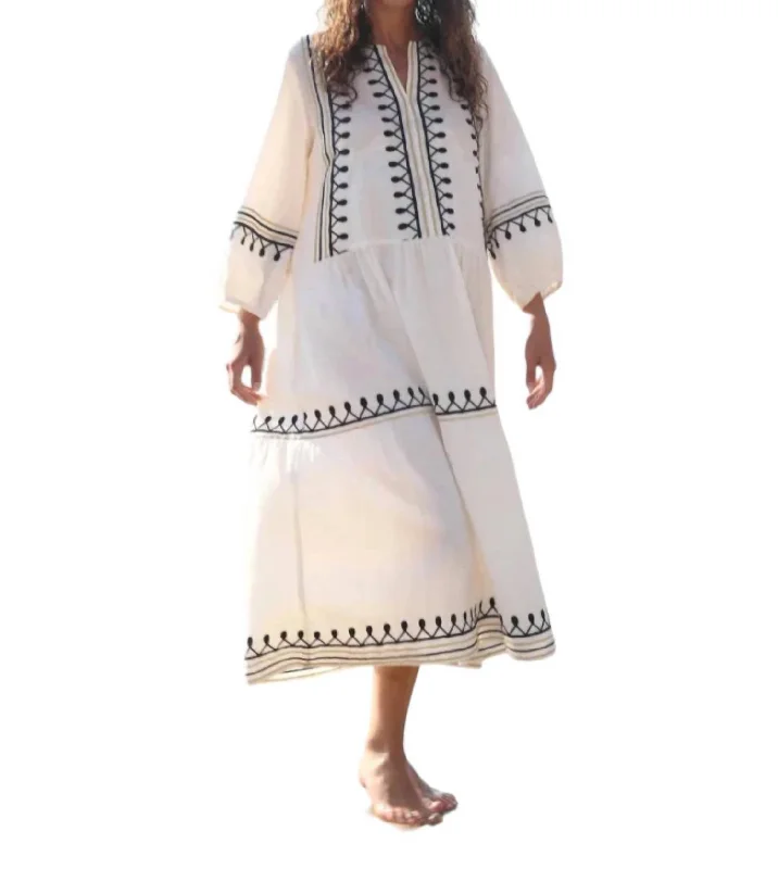 Flavia Dress In White Sustainable Women's Apparel