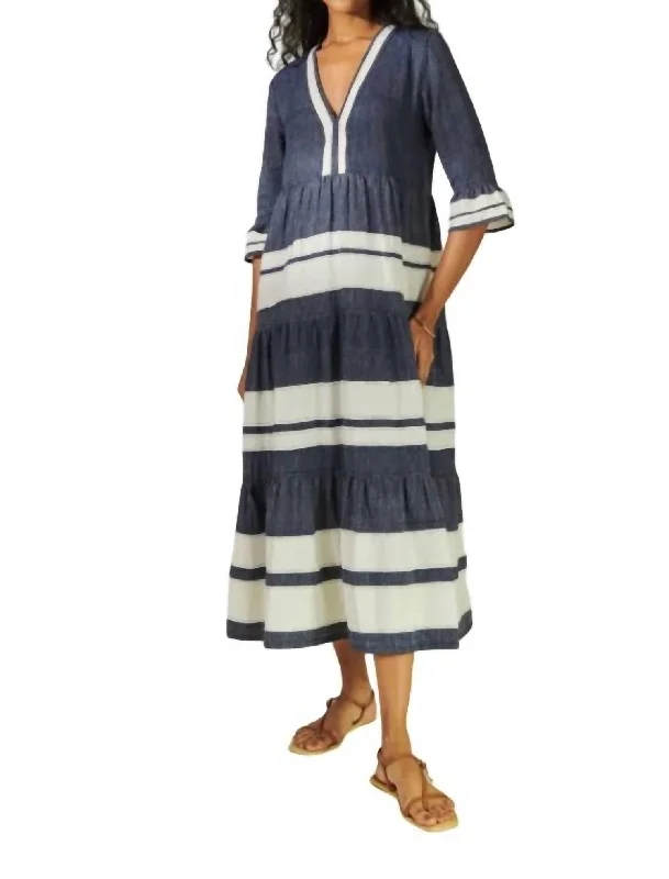 Hawi Flutter Dress In Debre Navy Women's Clothing For Special Occasions