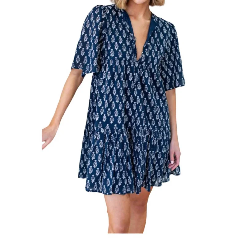 Isla Dress In Marguerite Blue Organic Sustainable Fashion 