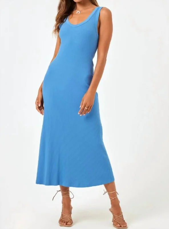 Jenna Dress In Off Shore Blue Trendy Boutique Online