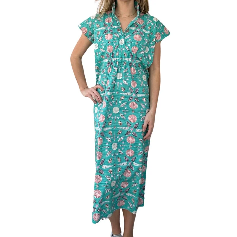 June Caftan Dress In Shell Medallion Women's Classic Outfit