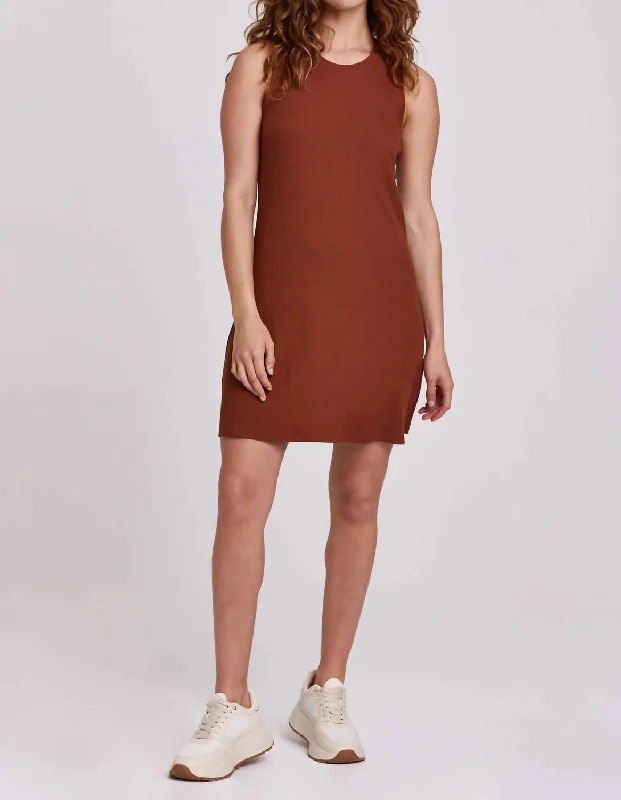 Justine Dress In Mahogany Casual Women's Clothing Online