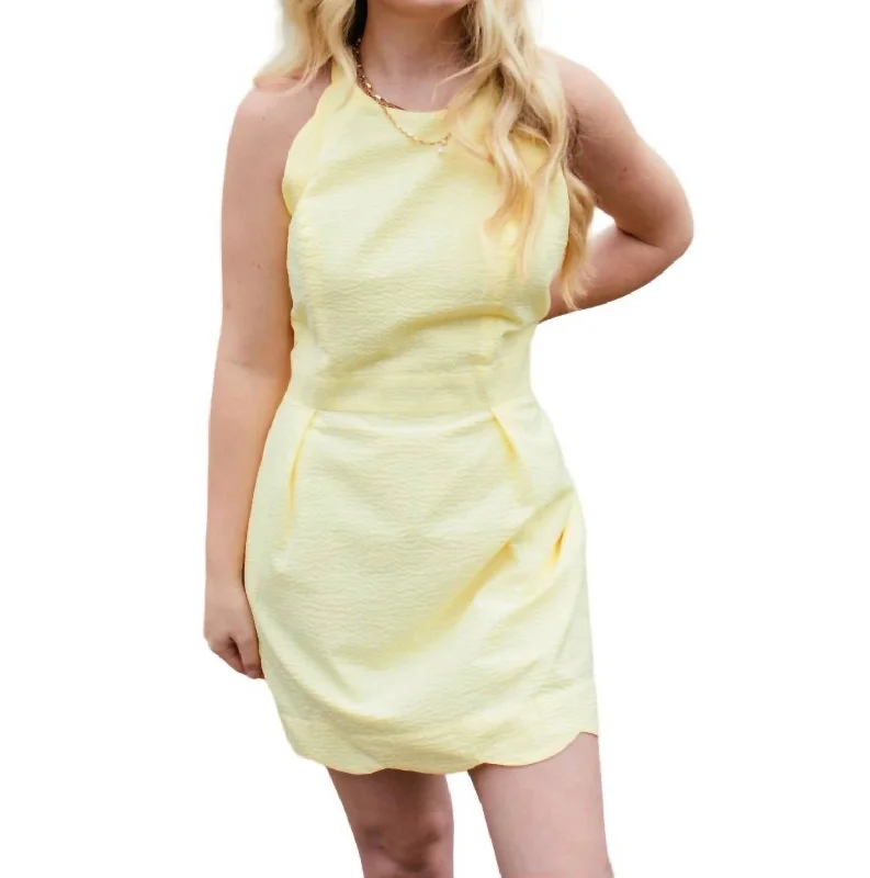 Landry Dress In Yellow Solid Casual Chic Clothing For Women