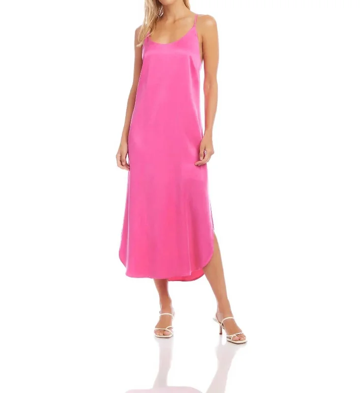 Midi Racerback Dress In Pink Women's Clothing For Everyday Wear