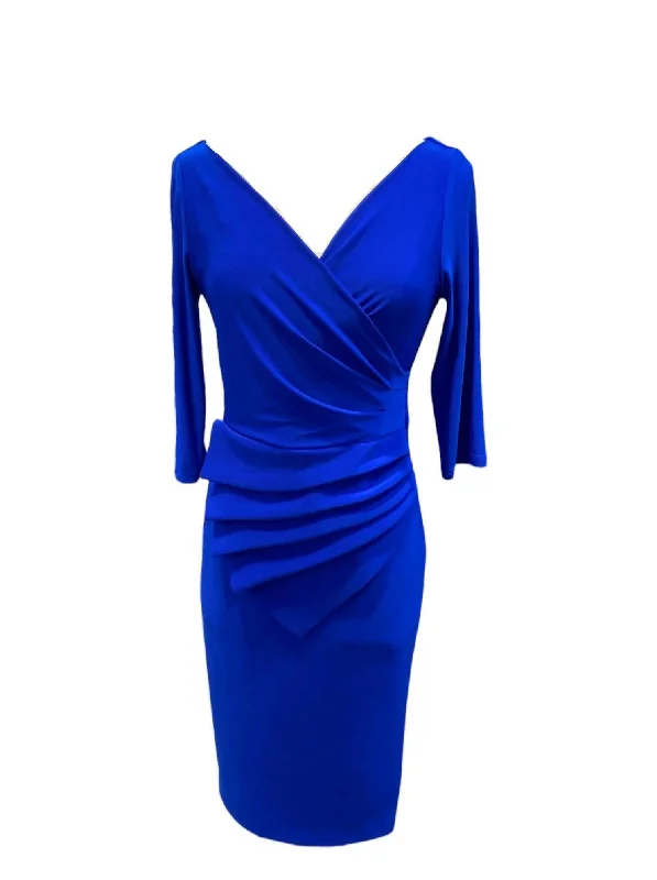 Pleated Wrap Dress In Royal Sapphire Stylish Clothes For Women