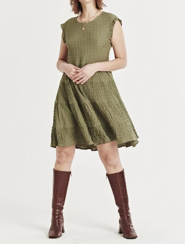 Sadie Tiered Dress In S. Leaf Affordable Fashion for Women