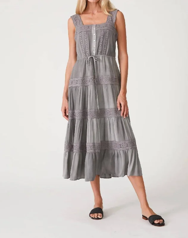 Stevie Dress In Grey Women's Elegant Evening Outfit