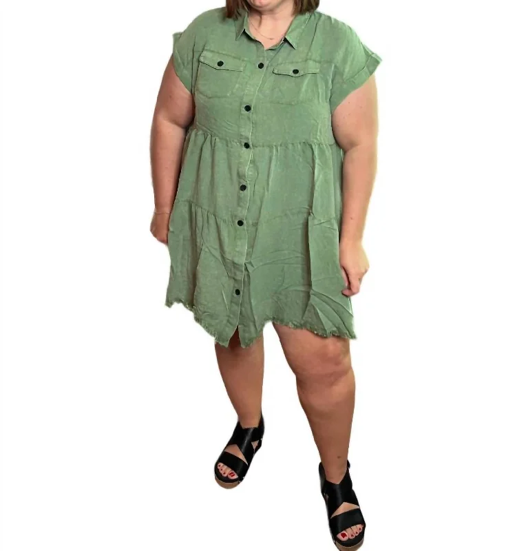 The Handkerchief Dress In Sage Green Casual and Comfortable Outfits