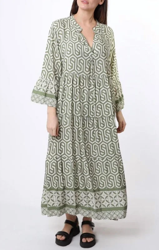 Venice Caftan In Khaki/olive Women's Evening Clothes