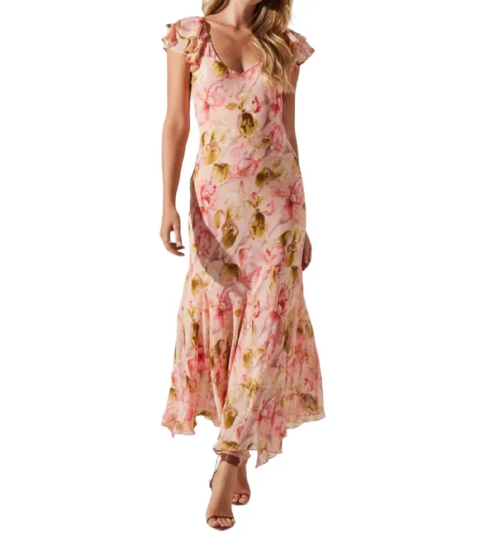 Wisteria Dress In Pink Multi Women's Street Style Casual Wear