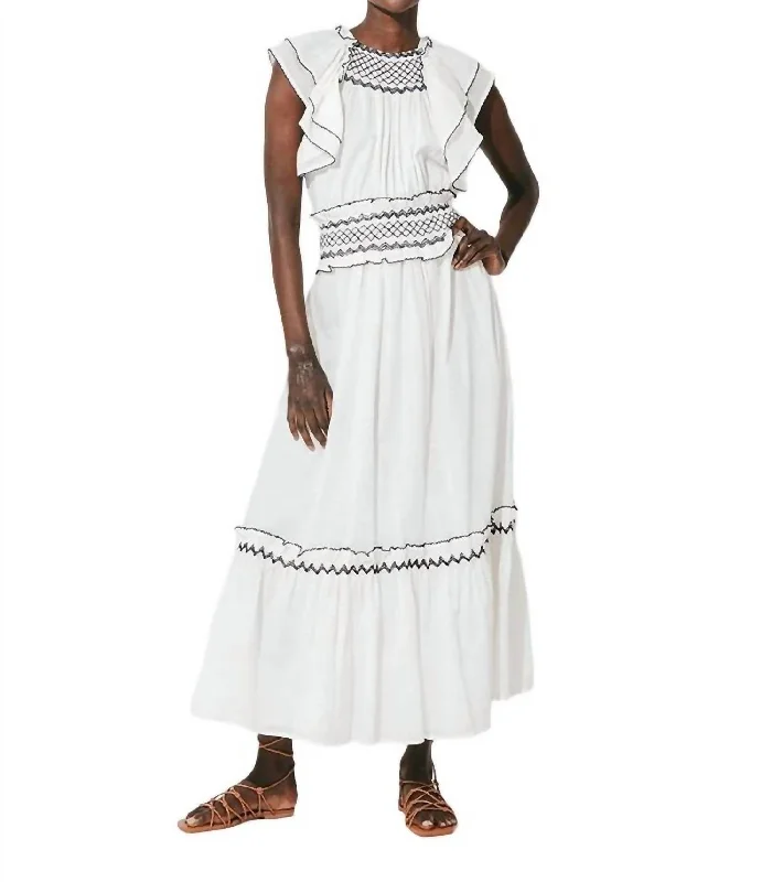 Yvonne Ankle Dress In White Vintage Fashion