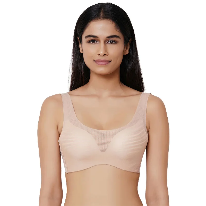 Aura Padded Non-wired 3/4th Cup Everyday Wear Full coverage Bra - Beige Women's Fashion Clothing