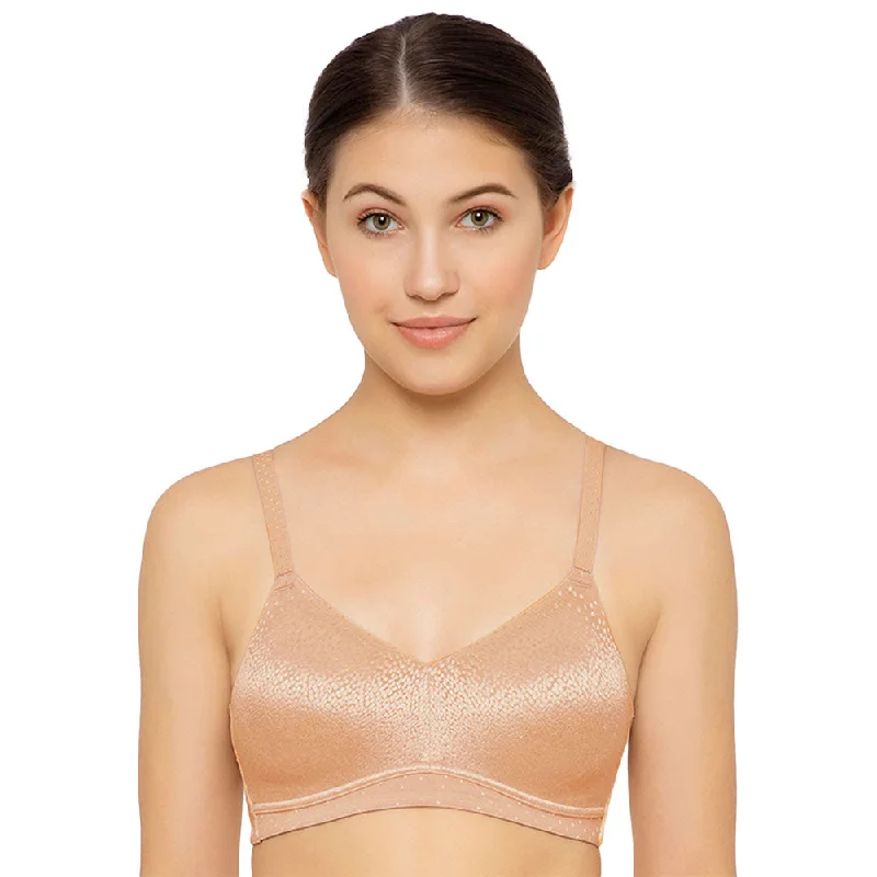 Back Appeal Non Padded Non-Wired Full Cup Everyday Wear Plus Size Seamless Full Support Bra - Beige Casual Women's Clothing